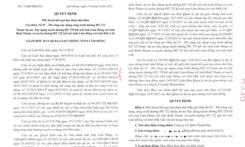 Doanh nghiệp trúng gói thầu thi công xây dựng công trình đường ĐT.722 có dấu hiệu gian lận