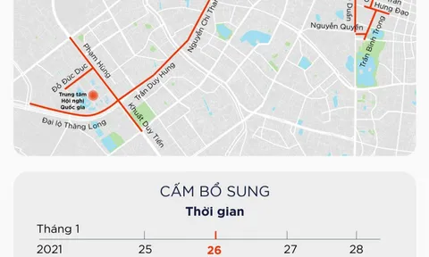 Thêm khung giờ cấm đường phục vụ Đại hội Đảng XIII