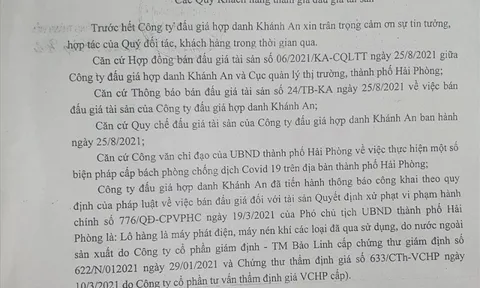 Hải Phòng: Đơn vị đấu giá có dấu hiệu làm trái quy định ?
