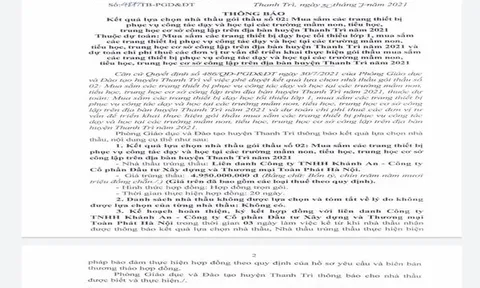 Phòng GD&ĐT huyện Thanh Trì: Dấu hiệu “đội giá” thiết bị trong công tác đấu thầu?