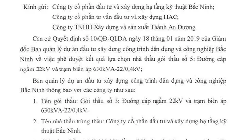 Có hay không việc bán thầu tại một số dự án đầu tư công tại Bắc Ninh?
