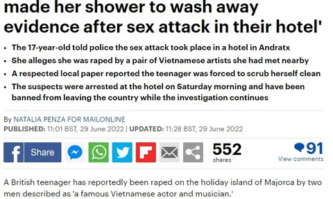 Mạng xã hội xôn xao thông tin về 2 nghệ sĩ Việt bị bắt ở nước ngoài vì hiếp dâm