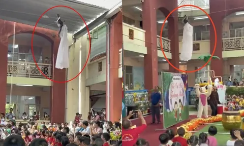 Sự thật clip "chị Hằng từ trên cao bay xuống" ở một trường mầm non khiến dân mạng "dựng tóc gáy"