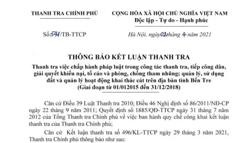 Chủ tịch UBND tỉnh Bến Tre bị đề nghị kiểm điểm vì giao đất công cho Thành Thành Công