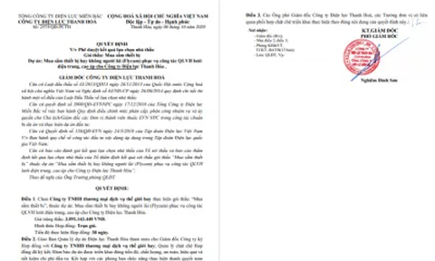 Công ty Điện lực Thanh Hóa: Bất thường trong đấu thầu mua 28 bộ thiết bị bay không người lái (Flycam)