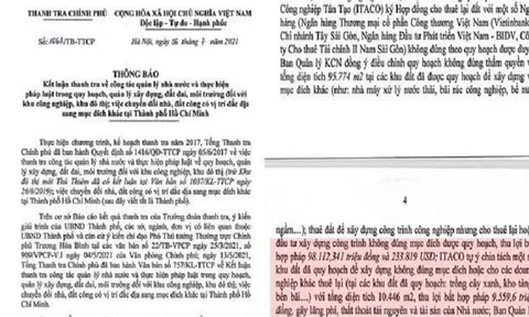 Thanh tra Chính phủ kết luận hàng loạt sai phạm của ITA tại Khu công nghiệp Tân Tạo