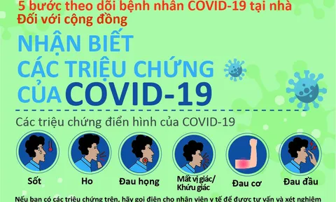 INFOGRAPHIC: 5 bước theo dõi F0 tại nhà