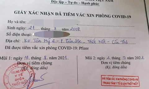 Thông tin 57 trẻ dưới 18 tuổi ở Cần Thơ tiêm vắc xin Covid-19 là chính xác