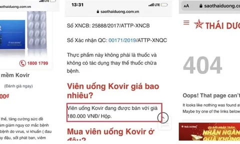 Bài 2: Lộ nghi vấn viên nang Kovir bị “nâng giá”, Sao Thái Dương vội gỡ bỏ sản phẩm trên Website