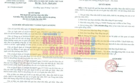 Sở GD&ĐT tỉnh Cao Bằng: Nghi vấn đội giá thiết bị ở gói thầu nhiều tỷ đồng