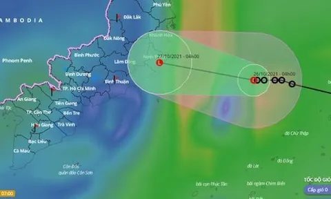 Áp thấp nhiệt đới đang suy yếu, tiến gần vào Khánh Hòa - Ninh Thuận