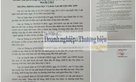 Sóc Sơn (Hà Nội): dấu hiệu loạn giá, “thổi giá” trong gói thầu mua sắm đồ dùng, thiết bị giáo dục