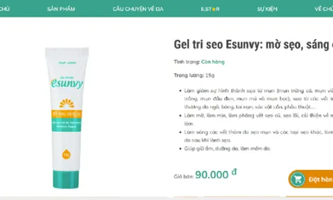 Sản phẩm mỹ phẩm Esunvy quảng cáo thổi phồng chất lượng