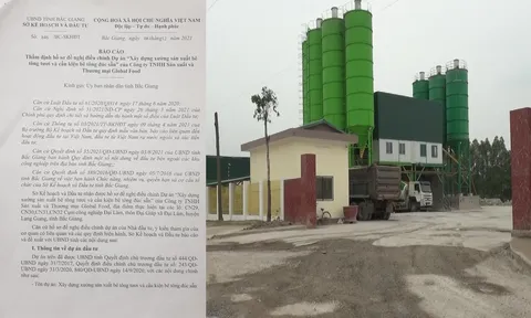 Bắc Giang: Global Food ngang nhiên xây dựng trái phép trạm trộn bê tông?