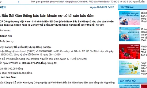 Nợ VietinBank 508 tỷ đồng, Công ty Descon chính thức bị rao bán