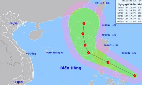 Bão Nalgae tiến gần khu vực biển Đông