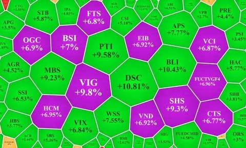VN-Index đảo chiều tăng dựng đứng, cổ phiếu chứng khoán tím