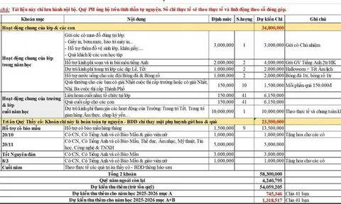 TH Võ Thị Sáu: Một lớp dự kiến vận động hơn 54 triệu, hiệu trưởng yêu cầu dừng và trả lại tiền