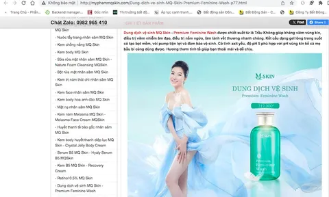 Cẩn trọng với website giả danh MQ Skin quảng cáo mỹ phẩm như "thần dược”?