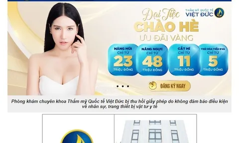 Phòng khám chuyên khoa thẩm mỹ Quốc tế Việt Đức 29 Phủ Doãn bị thu hồi Giấy phép hoạt động
