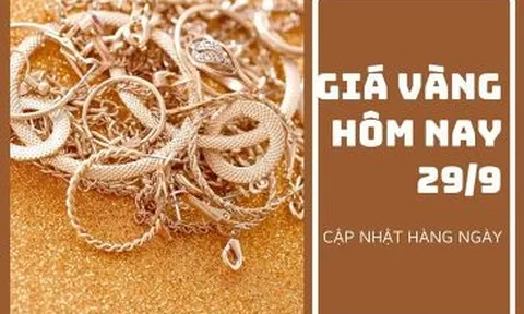 Giá vàng hôm nay 29/9: Biến động nhẹ quanh mức thấp nhất kể từ 4/2020