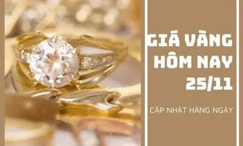 Giá vàng hôm nay 25/11: Biến động nhẹ sau khi tăng lên mức cao nhất một tuần