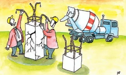 Có dấu hiệu rút ruột công trình tại dự án do Trung tâm quỹ đất Gia Lâm làm chủ đầu tư?